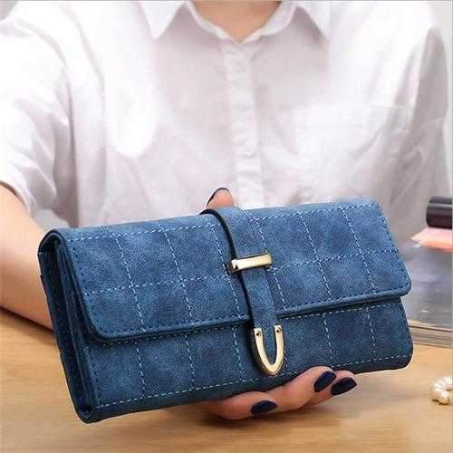 Women Lady Clutch Long Purse PU Wallet Phone Pocket Card Holder Buckle For Phone Below 5.5 Inch