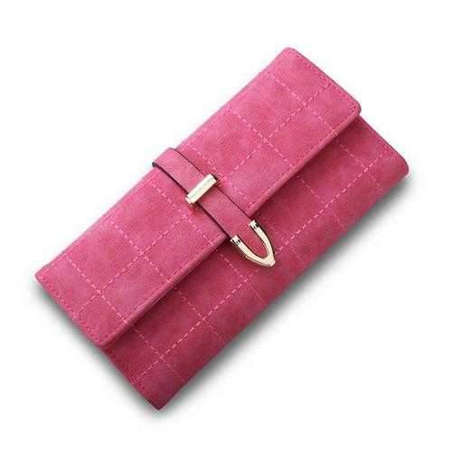 Women Lady Clutch Long Purse PU Wallet Phone Pocket Card Holder Buckle For Phone Below 5.5 Inch