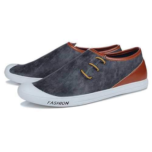 Men Breathable Hand Stitching Casual Leather Flats