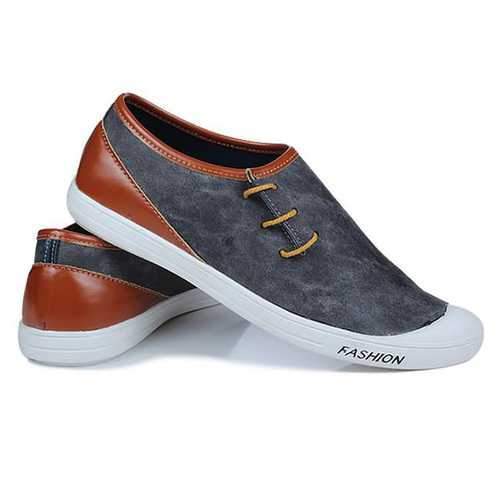 Men Breathable Hand Stitching Casual Leather Flats