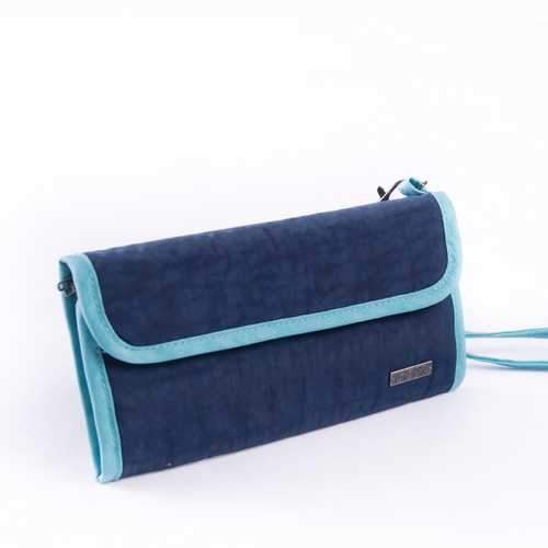 Multi-function Three Folding Canvas Traveling Pouch Handbag Phone Wallet Passport Holder