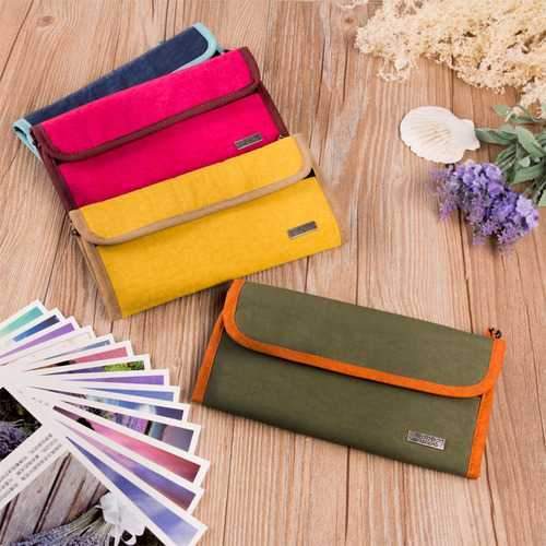 Multi-function Three Folding Canvas Traveling Pouch Handbag Phone Wallet Passport Holder