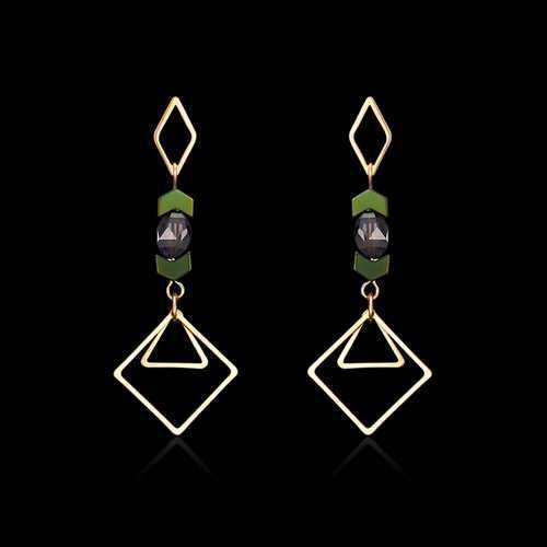 Luxury 18K Gold Plated Geometric Drop Earrings Elegant Ear Stud Best Gift for Women