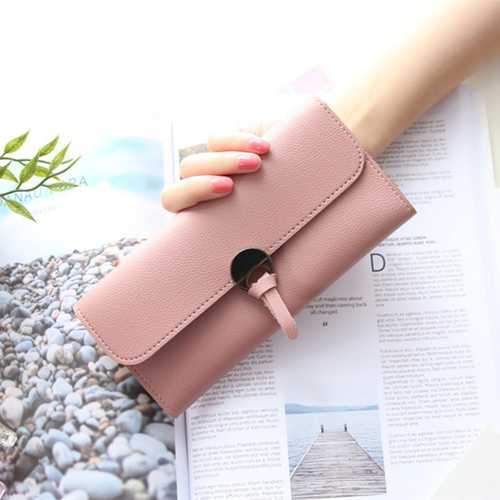 Multifunctional Women PU Leather Large Capacity Long Wallet Card Holder Phone Case Bag