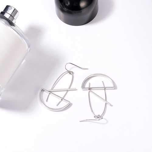 Fashion Platinum Plated Geometric Dangle Earrings Simple Style Piercing Ear Drop for Women Best Gift