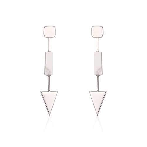 Earrings for Women Luxury Platinum Plated Simple Geometric Pendant Ear Stud Best Gift