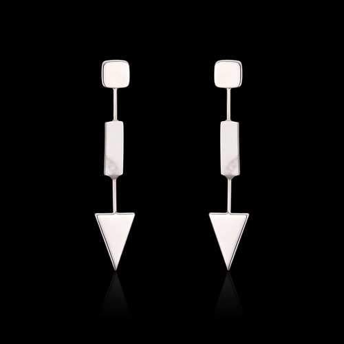 Earrings for Women Luxury Platinum Plated Simple Geometric Pendant Ear Stud Best Gift