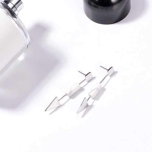 Earrings for Women Luxury Platinum Plated Simple Geometric Pendant Ear Stud Best Gift