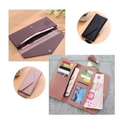 Women Long Purse Multi Card Slots PU Leather Phone Wallet Envelope Clutch Bags