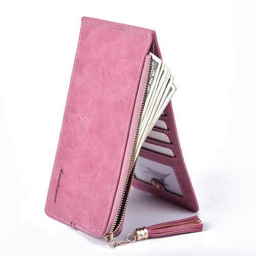 Women Ultra Thin Multi Card Slots PU Leather Wallet Long Purse Phone Bag