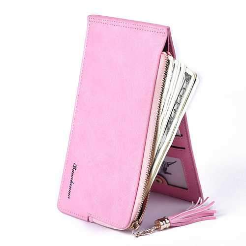 Women Ultra Thin Multi Card Slots PU Leather Wallet Long Purse Phone Bag