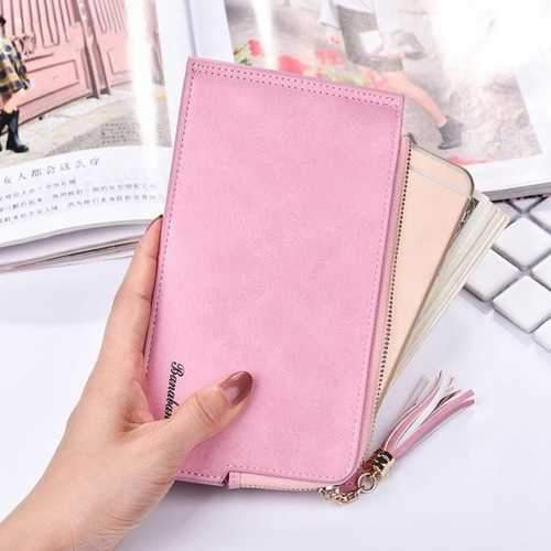 Women Ultra Thin Multi Card Slots PU Leather Wallet Long Purse Phone Bag