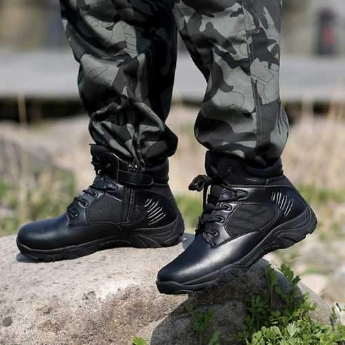 Men Comfortable Wear Resistant Outsole Warm High Top Military Style Boots