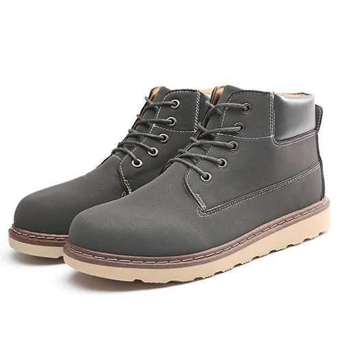 Men Casual Comfortable Leather Lace Up Boots