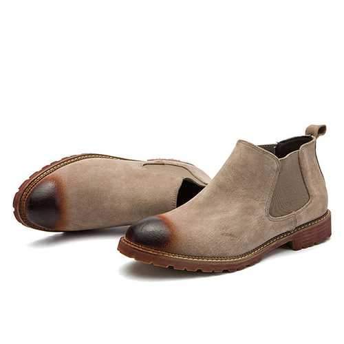 Men England Style Suede Leather Soft Sole Ankle Boots