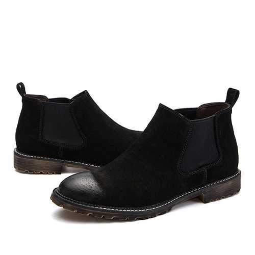 Men England Style Suede Leather Soft Sole Ankle Boots