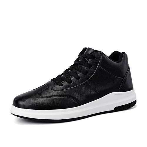 Men Comfortable Genuine Leather High Top Sneakers