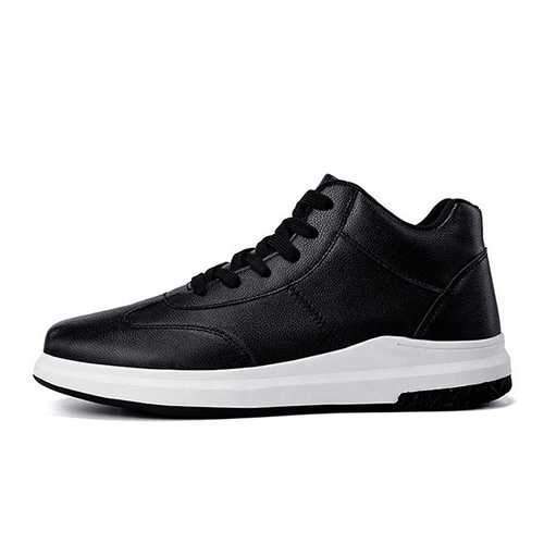 Men Comfortable Genuine Leather High Top Sneakers