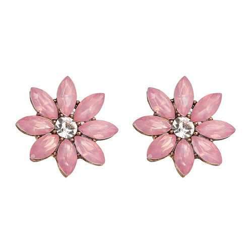 Sweet Women's Colorful Flower Rhinestones Crystal Earrings