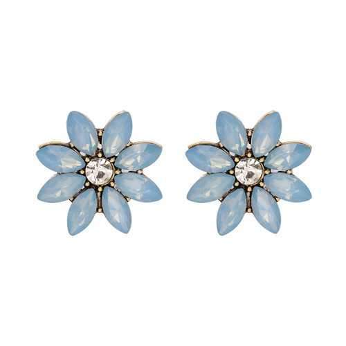 Sweet Women's Colorful Flower Rhinestones Crystal Earrings