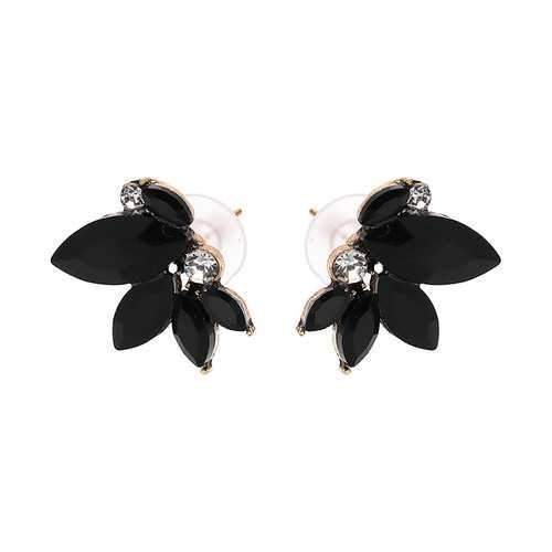 Elegant Crystal Wings Ear Stud Flower Rhinestones Earrings Gift for Her