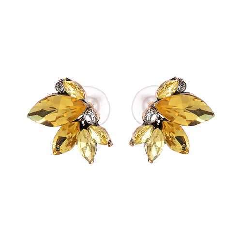 Elegant Crystal Wings Ear Stud Flower Rhinestones Earrings Gift for Her