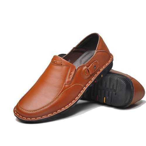 Men Comft Casual Genuine Leather Slip On Loafers Flats