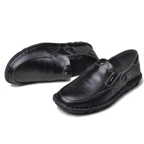 Men Comft Casual Genuine Leather Slip On Loafers Flats