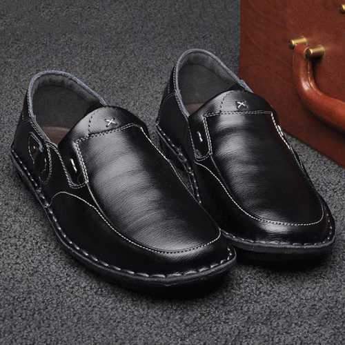 Men Comft Casual Genuine Leather Slip On Loafers Flats