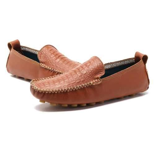 Men Sofrt LeatherMoc Toe Driving Flat