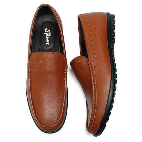 Men Comfy Sole Genuine Leather Slip On Loafers