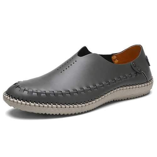 Men Comfy Soft Genuine Leather Flat Loafers