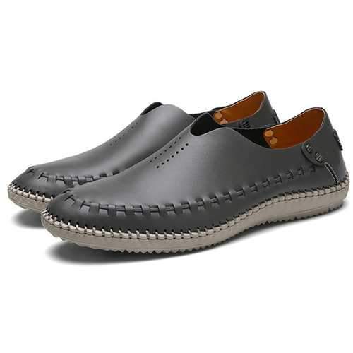 Men Comfy Soft Genuine Leather Flat Loafers