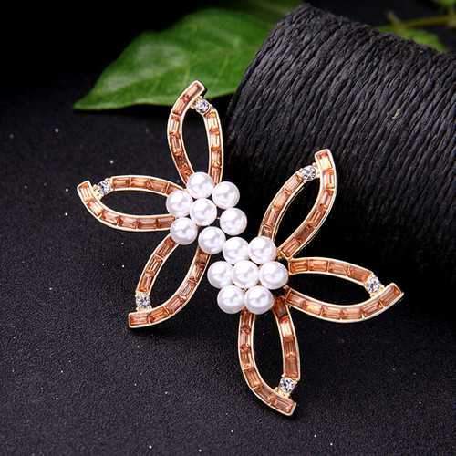 Sweet Crystal Flower Pearl Earring Party Jewelry for Women