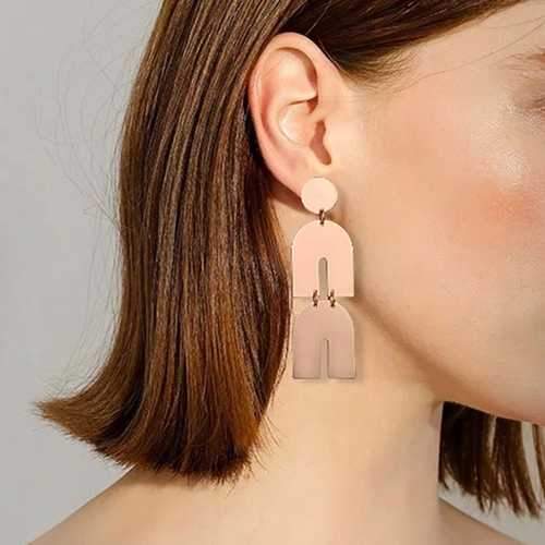 Trendy Irregular Glossy Metal Exaggerated Earrings for Women