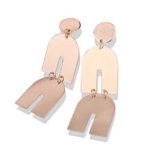 Trendy Irregular Glossy Metal Exaggerated Earrings for Women