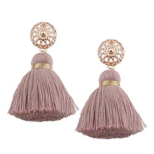 Bohemian Hollow Sun Stud Weaving Tassels Earrings Ear Drop