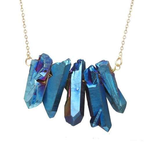 Colorful Cylinder Crystal Wome's Pendant Necklace