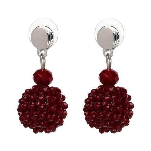 Unique Women's Colorful Bead Micro Pave Ball Drop Earring