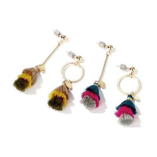 Bohemian Women's Tassel Drop Colorful Dangle Earrings