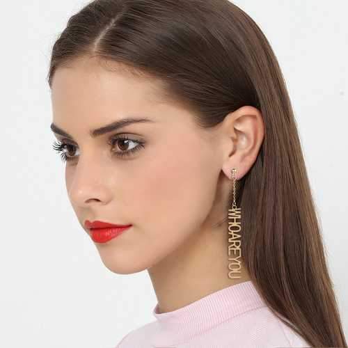 Fashion Gold Rhinestone Ear Drop Heart Dangle Earrings Gift