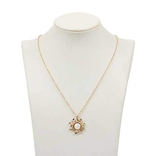 Fashion Silver Gold Sun Flower Pendant Necklace for Women