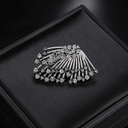 1Pcs Alloy Multi-drill Asymmetrical Earring Multilayer