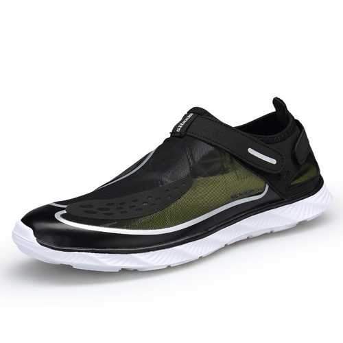 Men Lightweight Breathable Hook Loop Mesh Sneakers