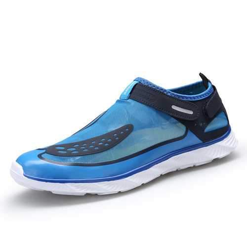 Men Lightweight Breathable Hook Loop Mesh Sneakers