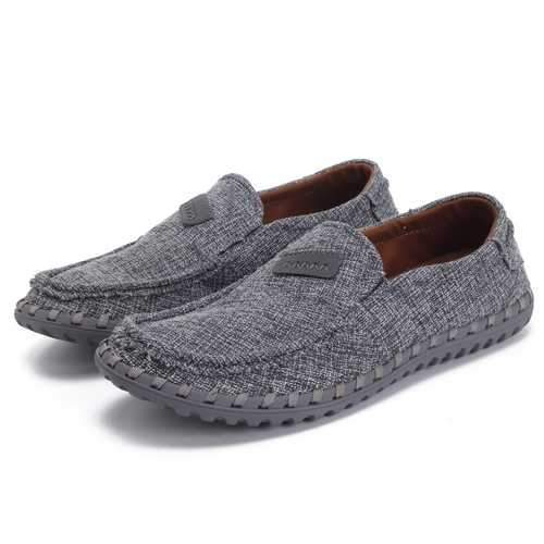 Men Breathable Cloth Soft Flat Loafers Slip On Shoes