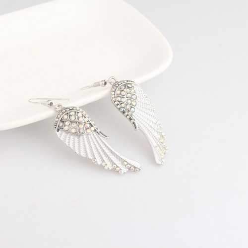 Cute Women's Earrings Angel Wings Rhinestone Alloy Earrings