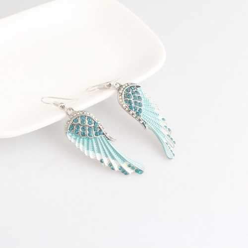 Cute Women's Earrings Angel Wings Rhinestone Alloy Earrings