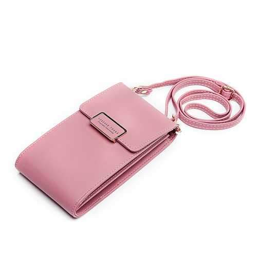 Women Large Capacity PU Leather Zipper Card Slot Messenger Bag Crossbody Bag Wallet for Mobile Phone