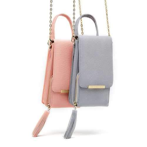 Women Large Capacity PU Leather Zipper Shoulder Bag Crossbody Bag Wallet for iPhone Xiaomi Huawei